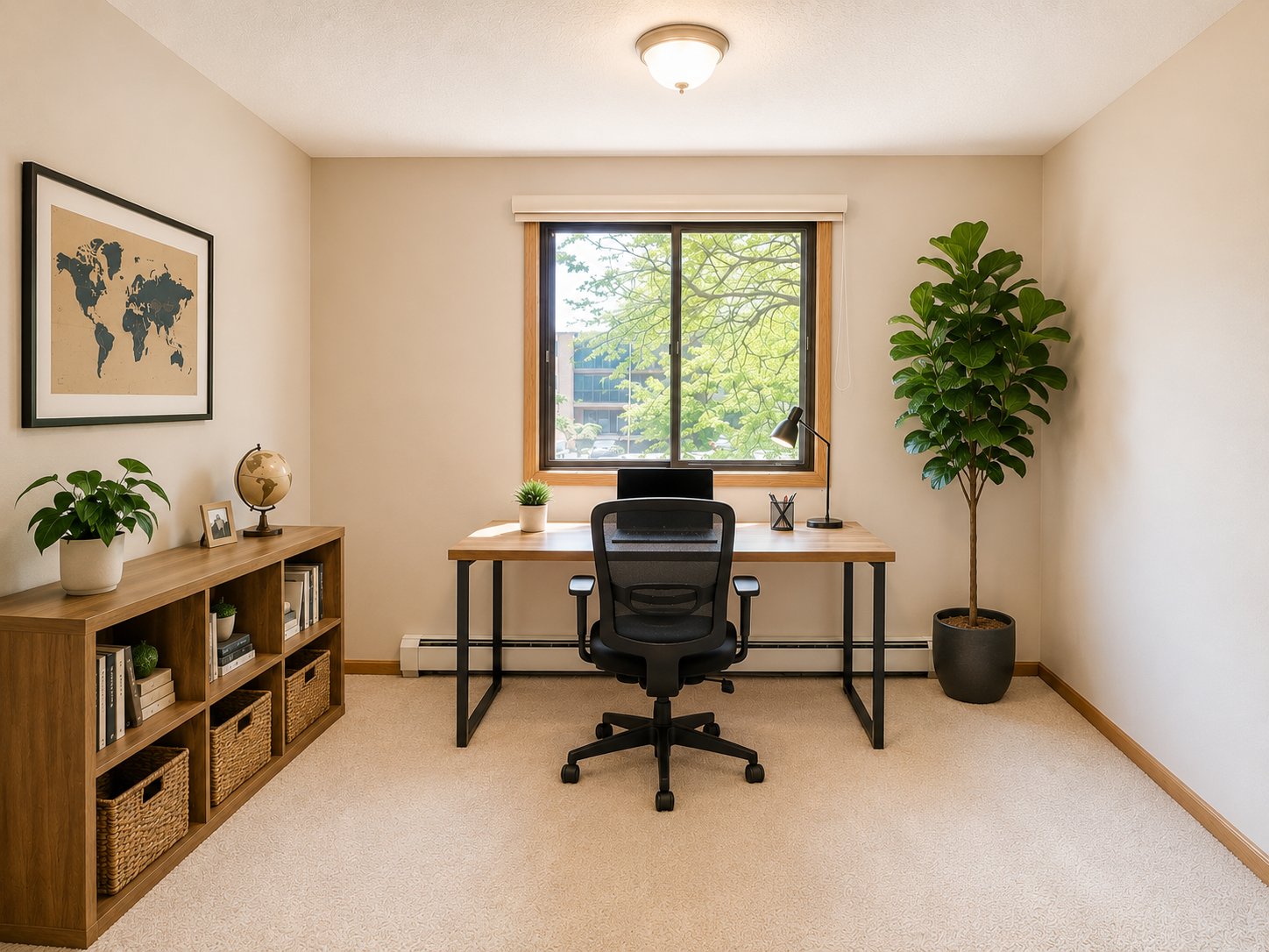 Bedroom 3 pictured here as an office, but it would also make a great bedroom or nursery.