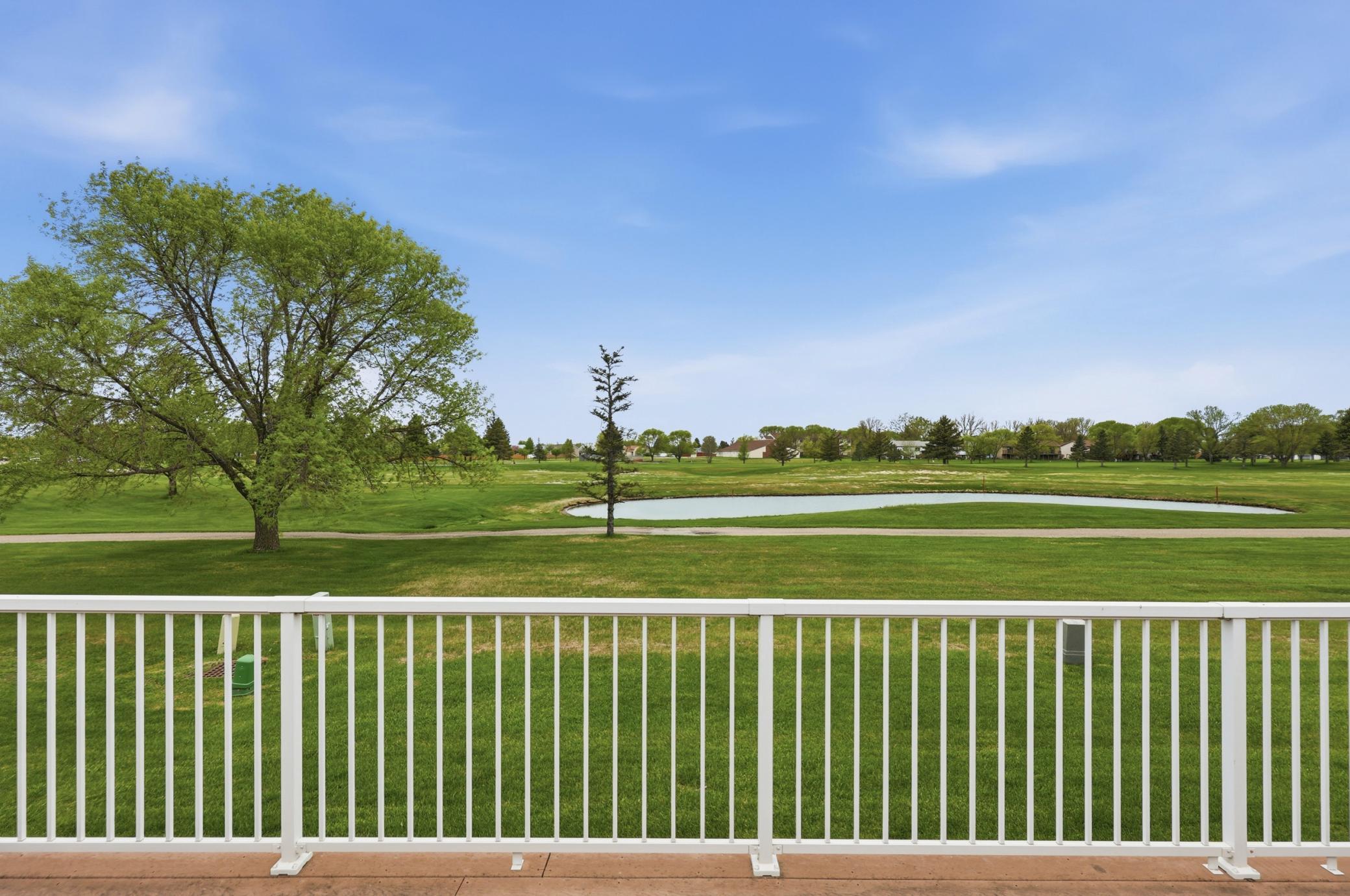 Maintenance free deck facing 18th fairway