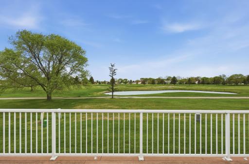 Maintenance free deck facing 18th fairway