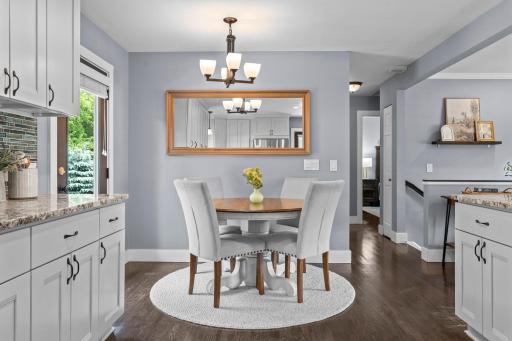 Informal dining nook offer ease to mealtime.
