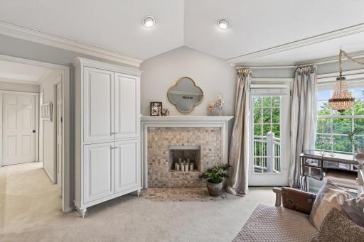 Built in-armoire and door to the catwalk