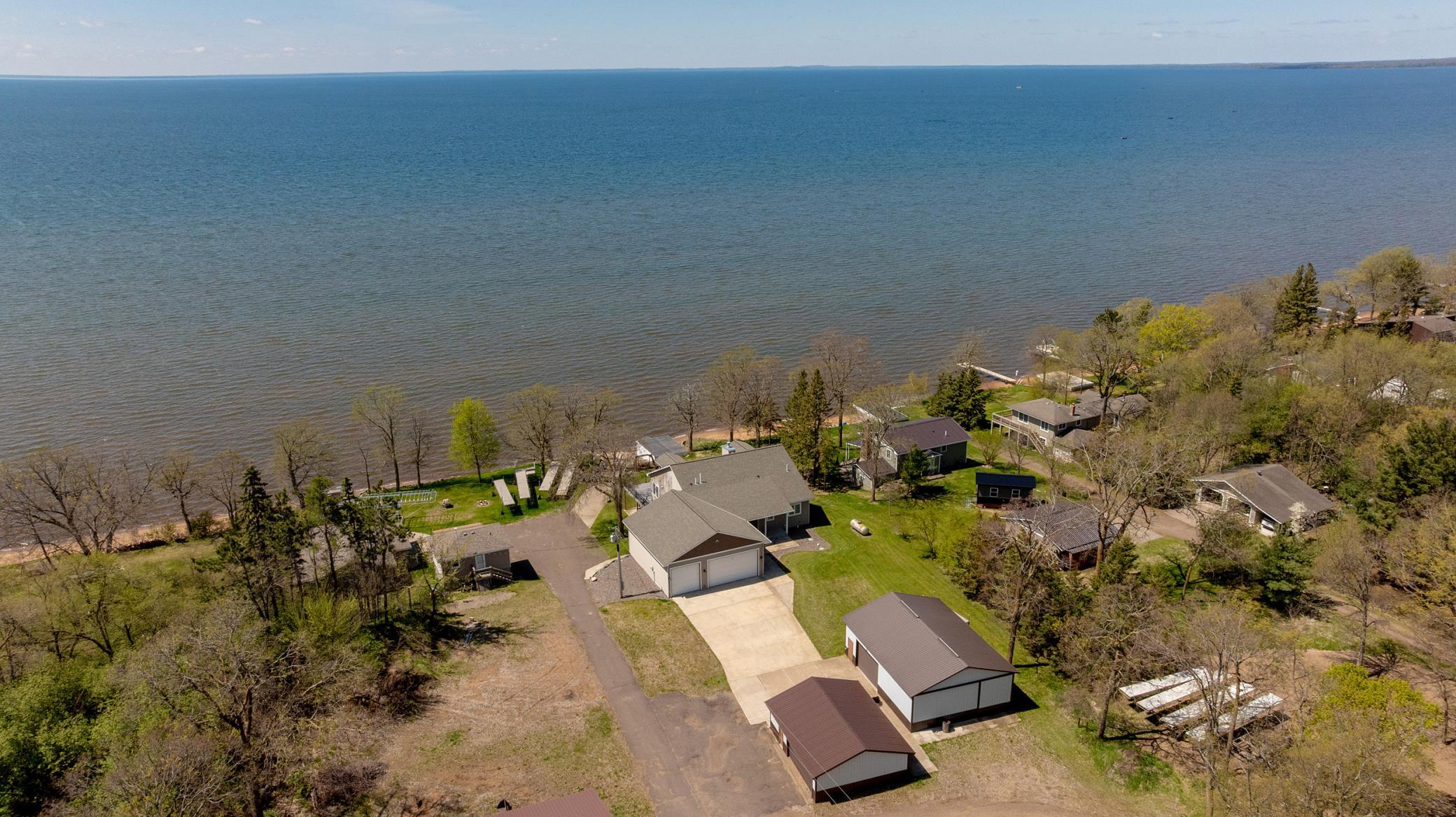 Aerial Lake and Home view