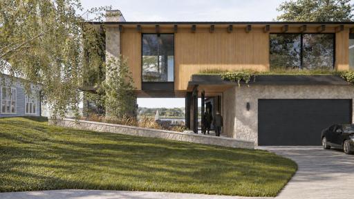 The Ridge - View from the Front Yard Showing Open Screen Porch Pass-Through