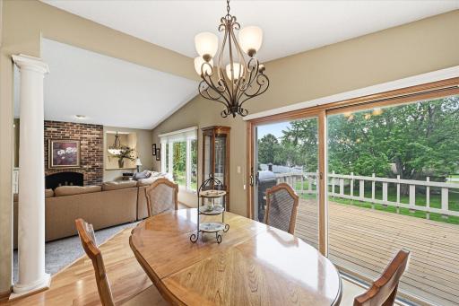 Here is the view from the dining room with large patio door that walks out to the deck.