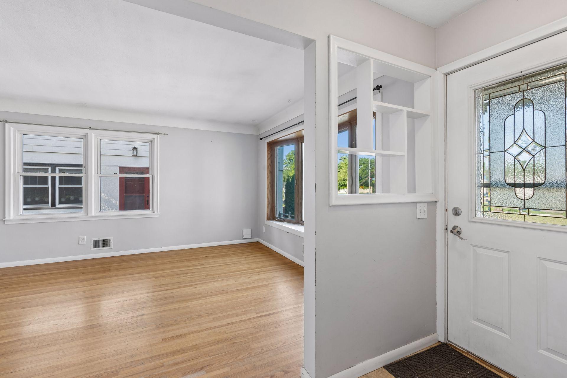 living room and entry