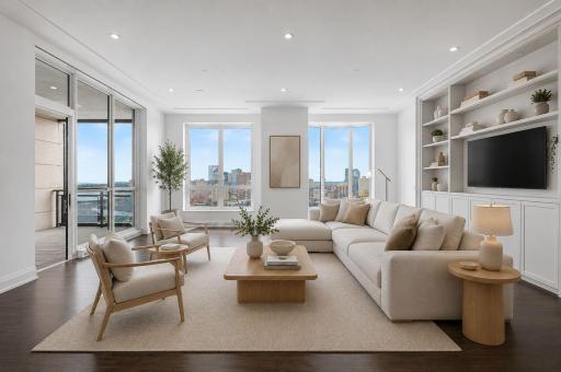 Living Room with Westerly Views | Virtually Staged