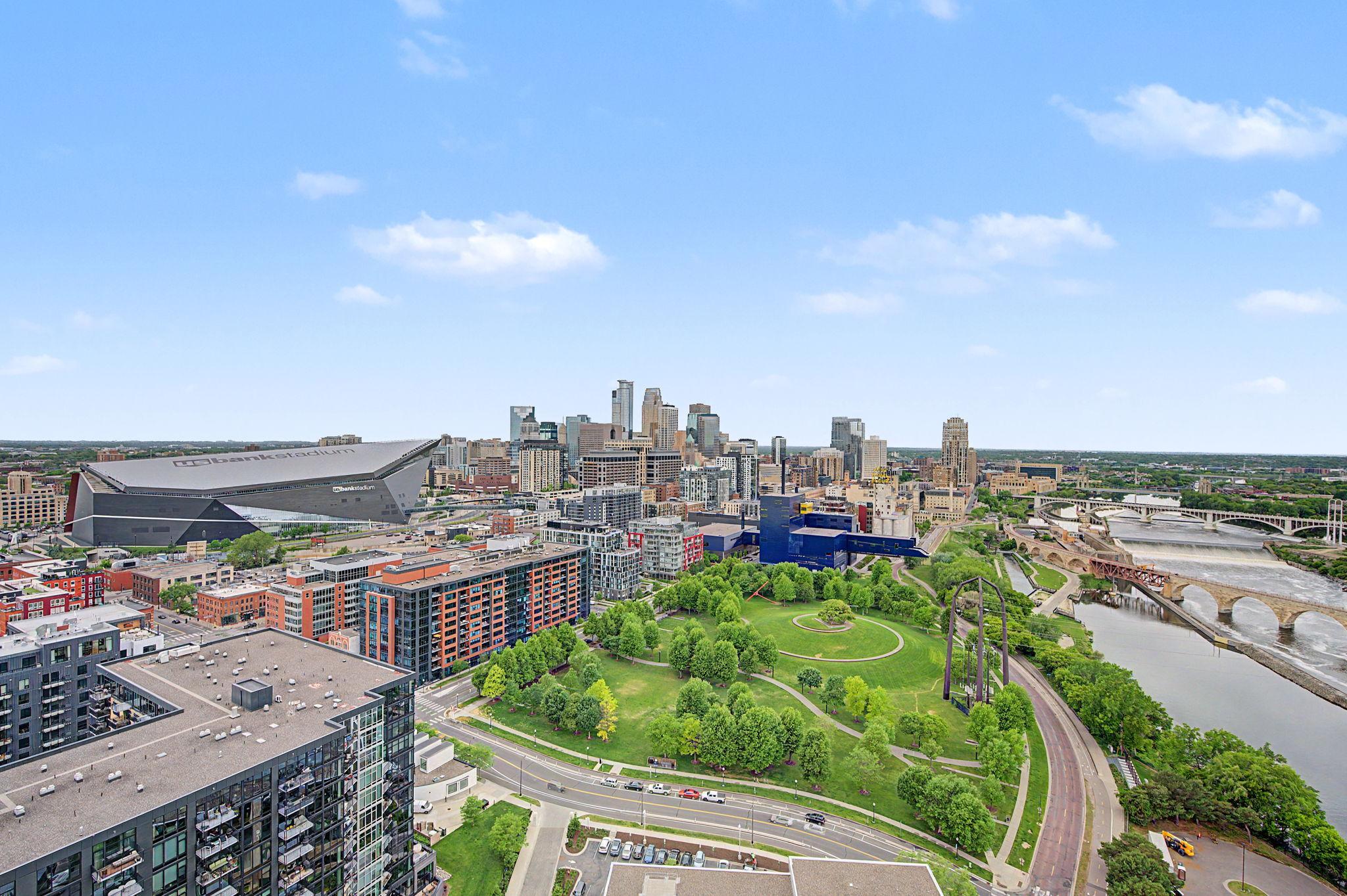 Westerly Views of the city and St. Anthony Falls