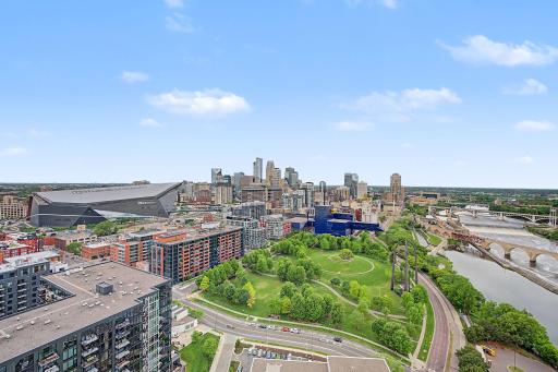 Westerly Views of the city and St. Anthony Falls