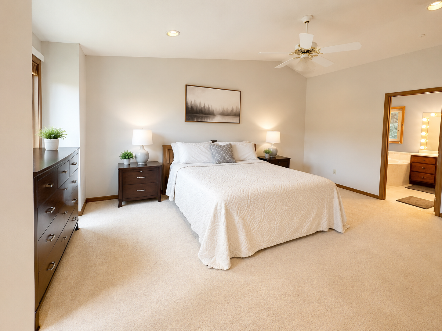 Spacious primary suite