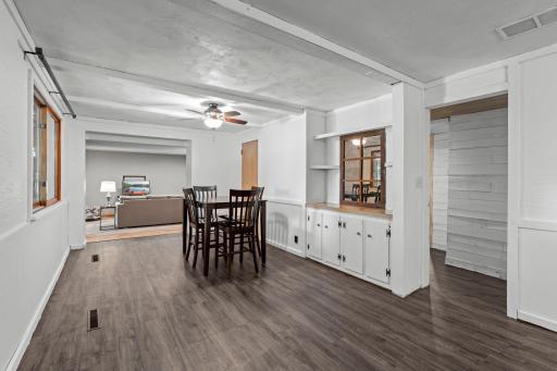 Lower-level amusement room leads into family room, flex room, and lower level bathroom.