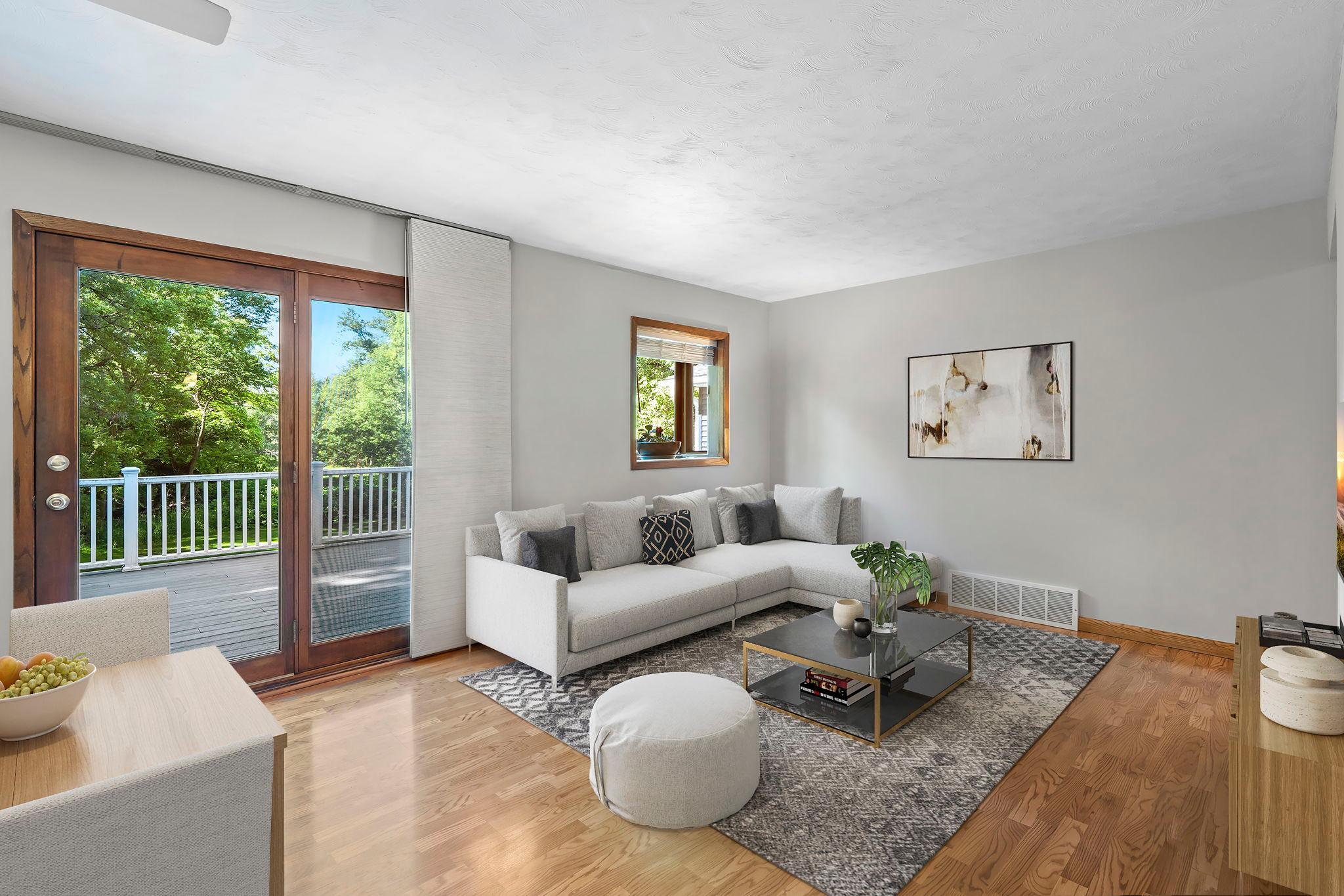 Virtually staged living room