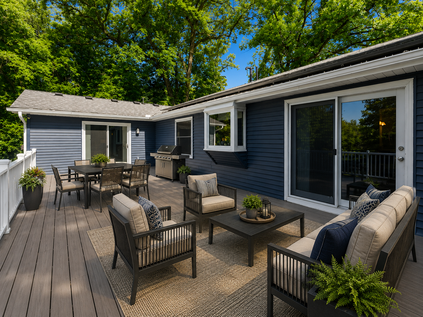 Large deck virtually staged