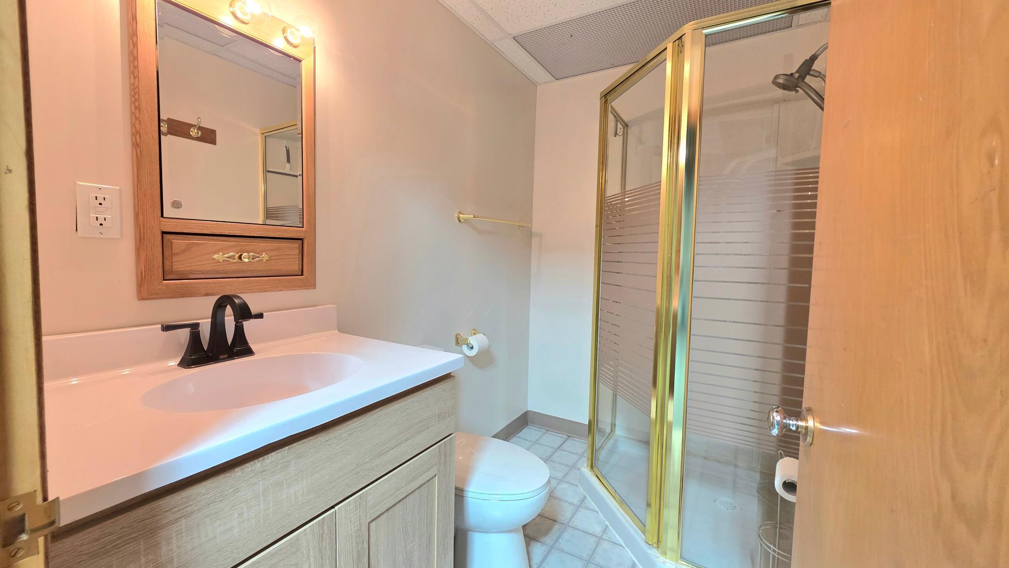 3/4 bath lower level