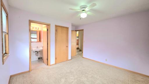 primary bed with private bath and large closet