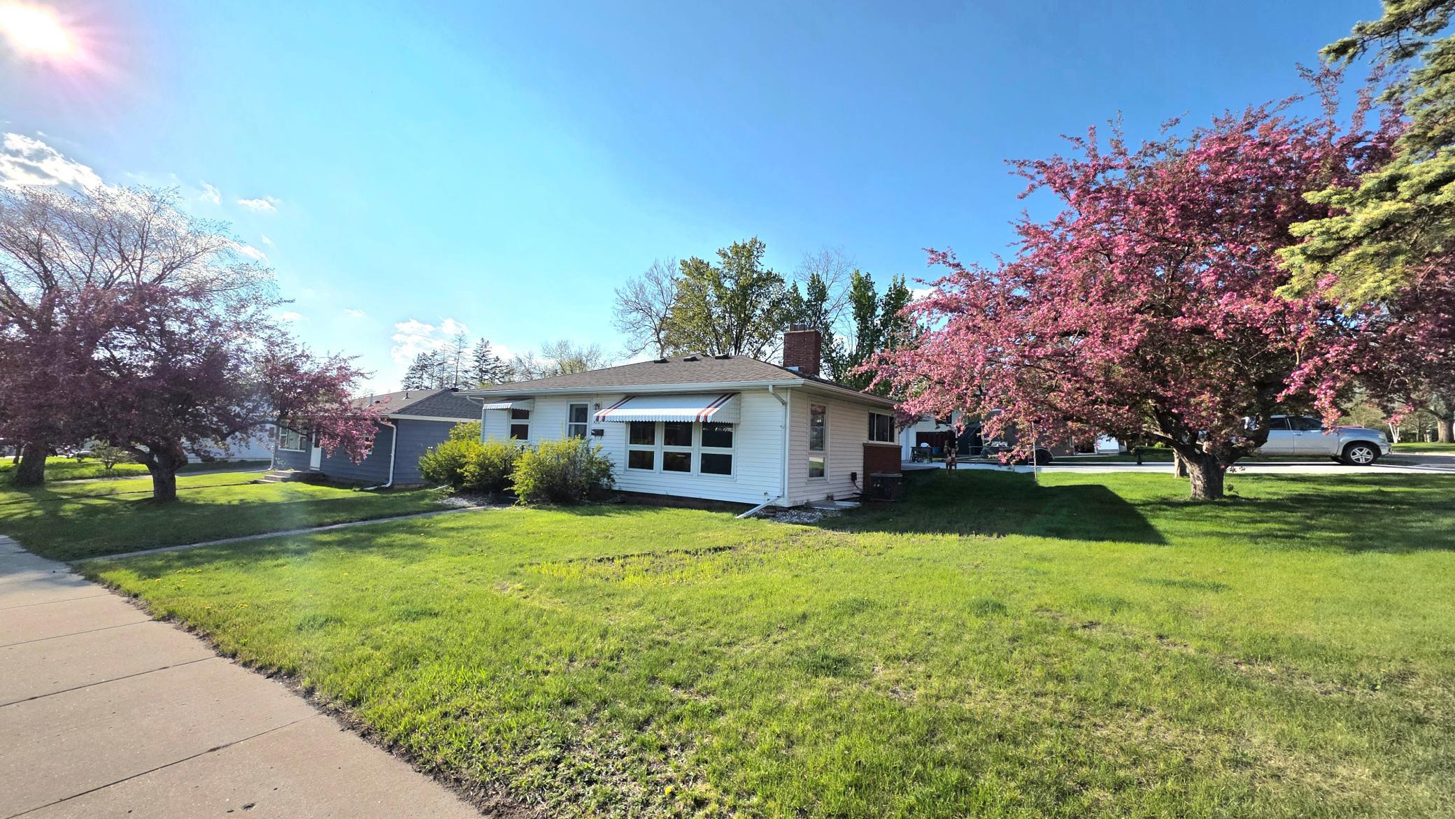 south side, front of home