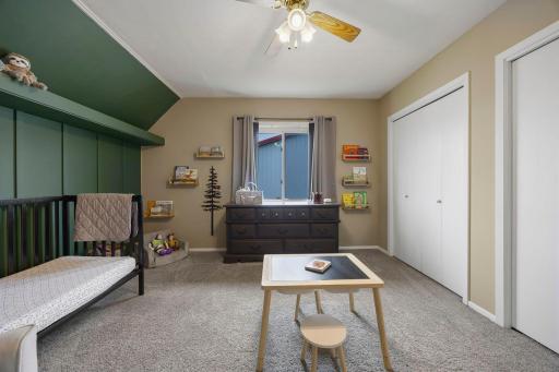 Child's room has such great style and plenty of space