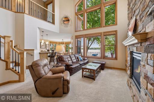 Great room with a view of the lake