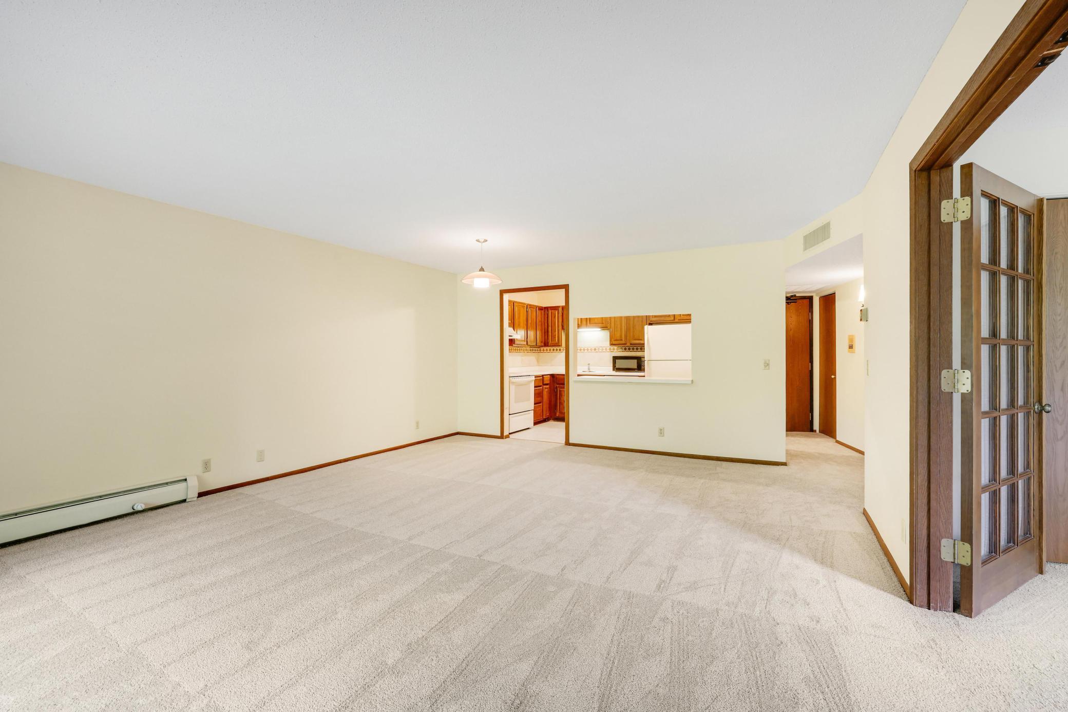 Living room opens to second bedroom