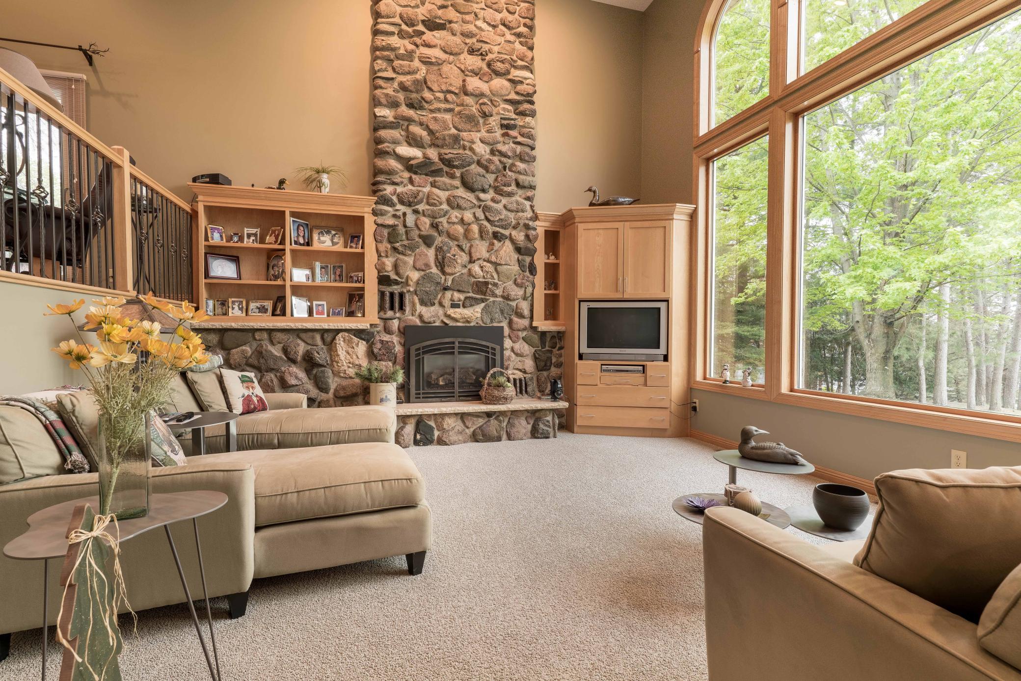 Fieldstone Fireplace #2 in Great Room