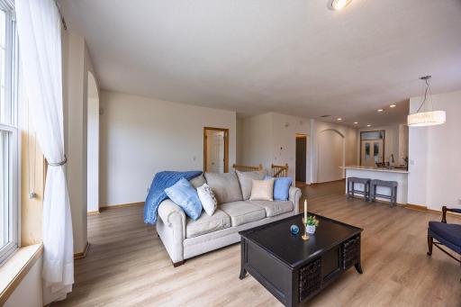 Living room opens into dining room and kitchen!