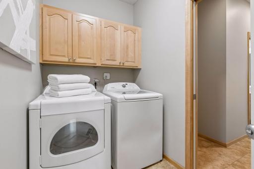 Main level laundry room conveniently located
