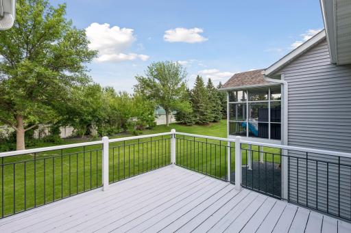 Large deck located just off the screen porch