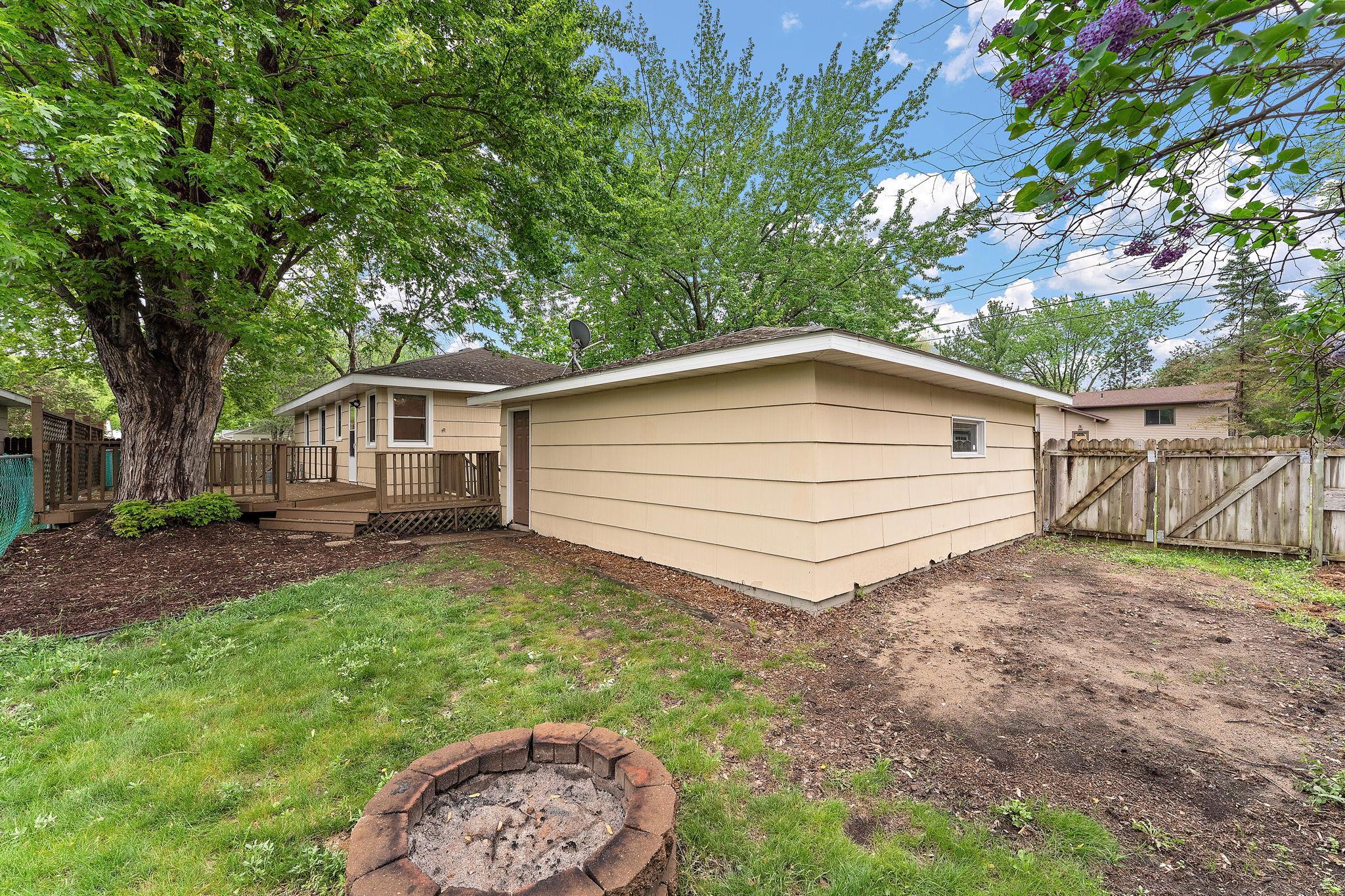 backyard behind garage
