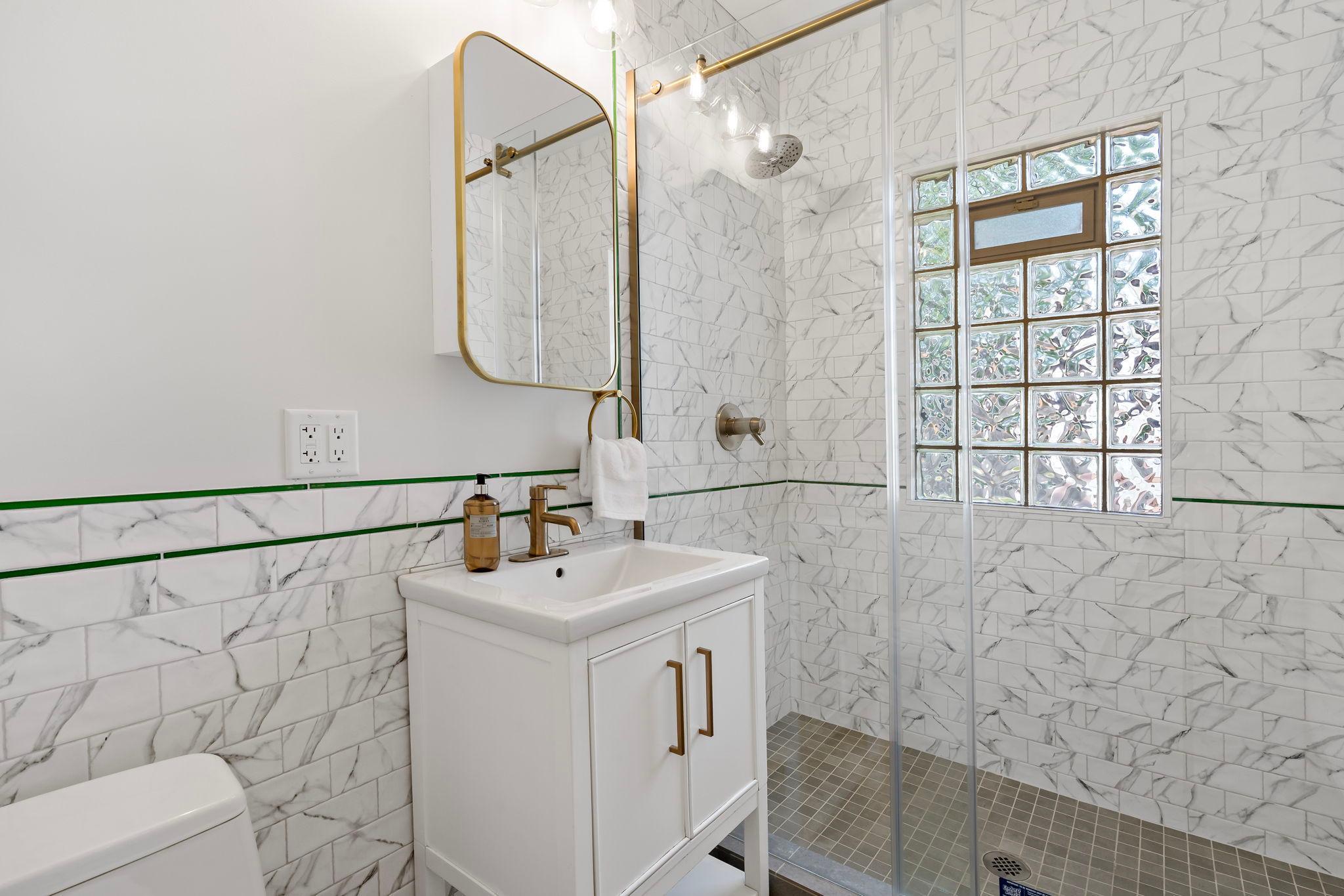 Main floor remodeled bath.