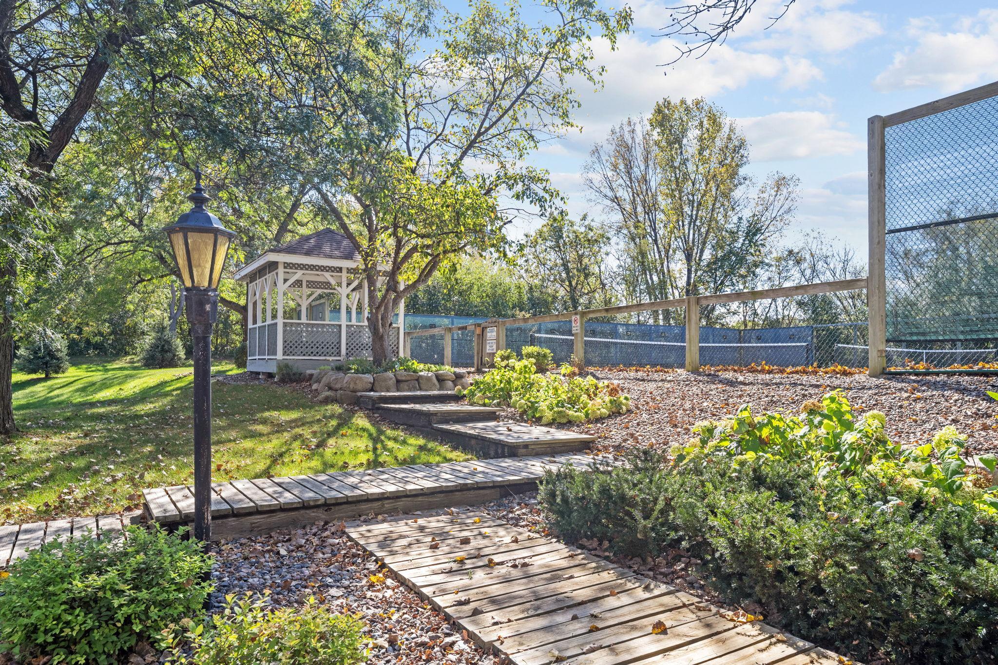 Gazebo and outdoor recreation area provide additional space to relax and enjoy the grounds.
