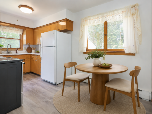 virtually staged eating area