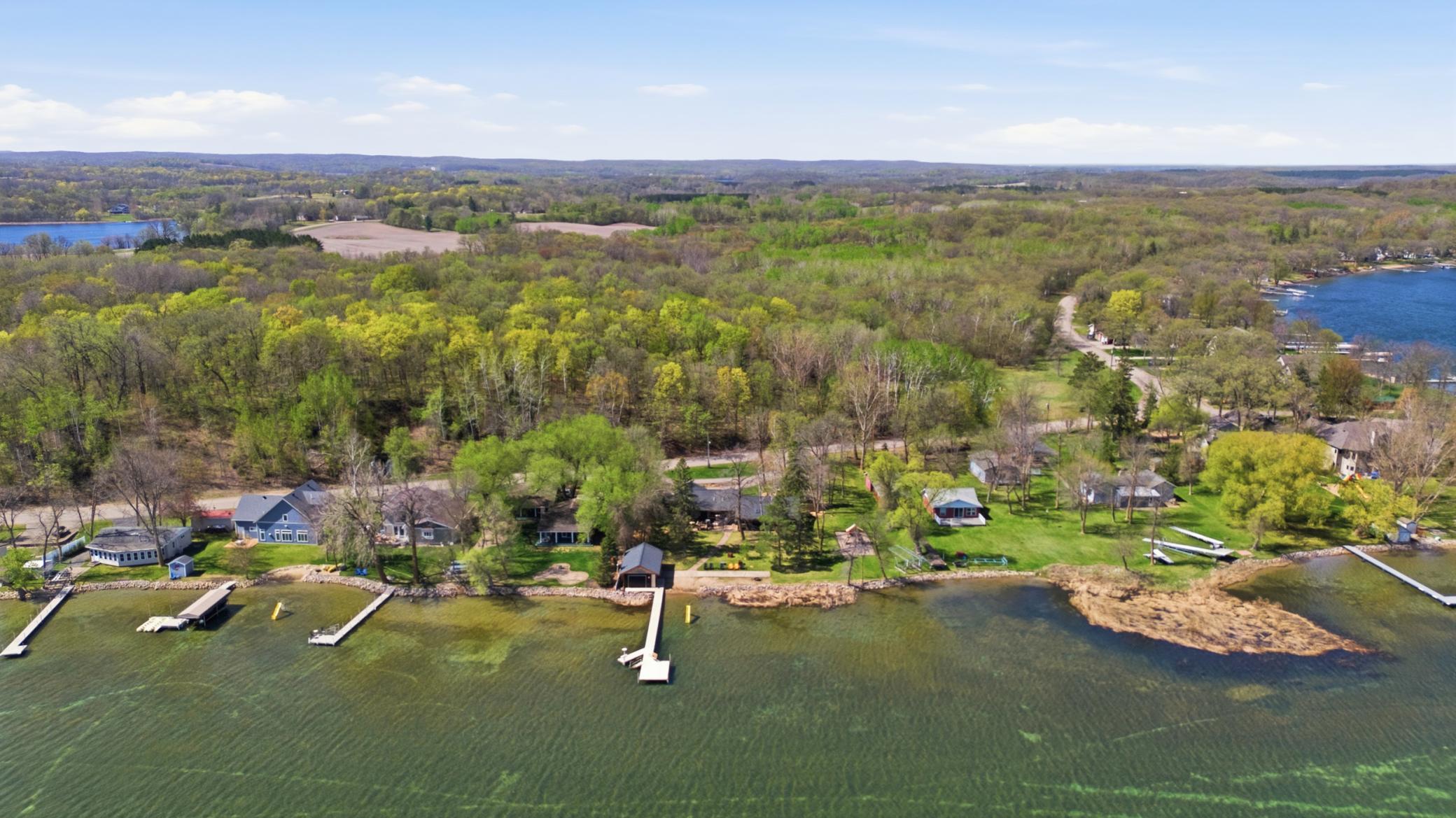 Aerial View of Lake Home/Beach