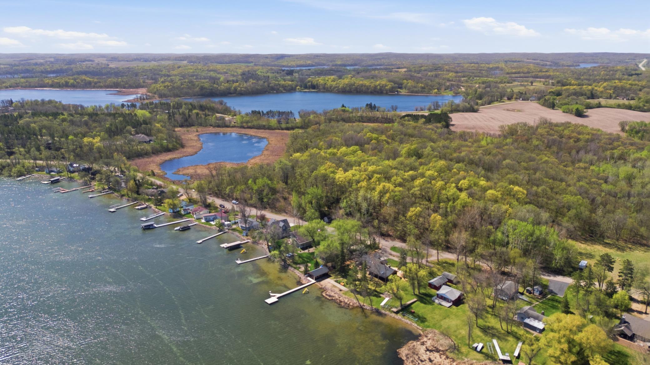 Aerial View of Lake Home