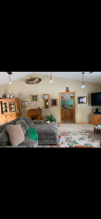 Vaulted ceiling in living area