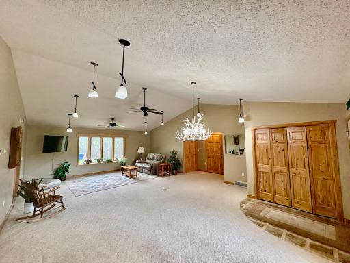 Large living area with vaulted ceilings