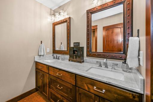 Double sinks & plenty of space make getting ready easy