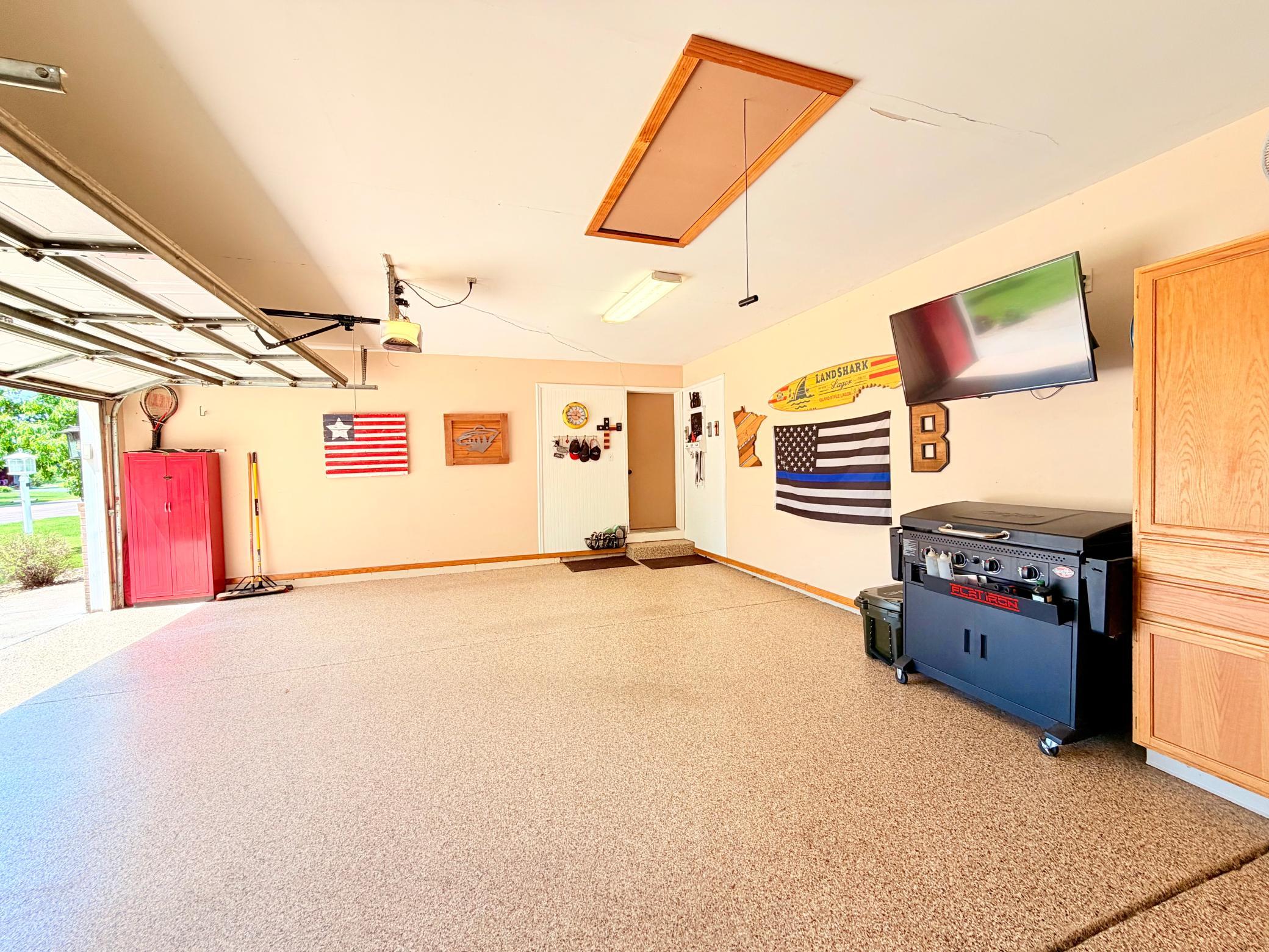 Finished and clean garage