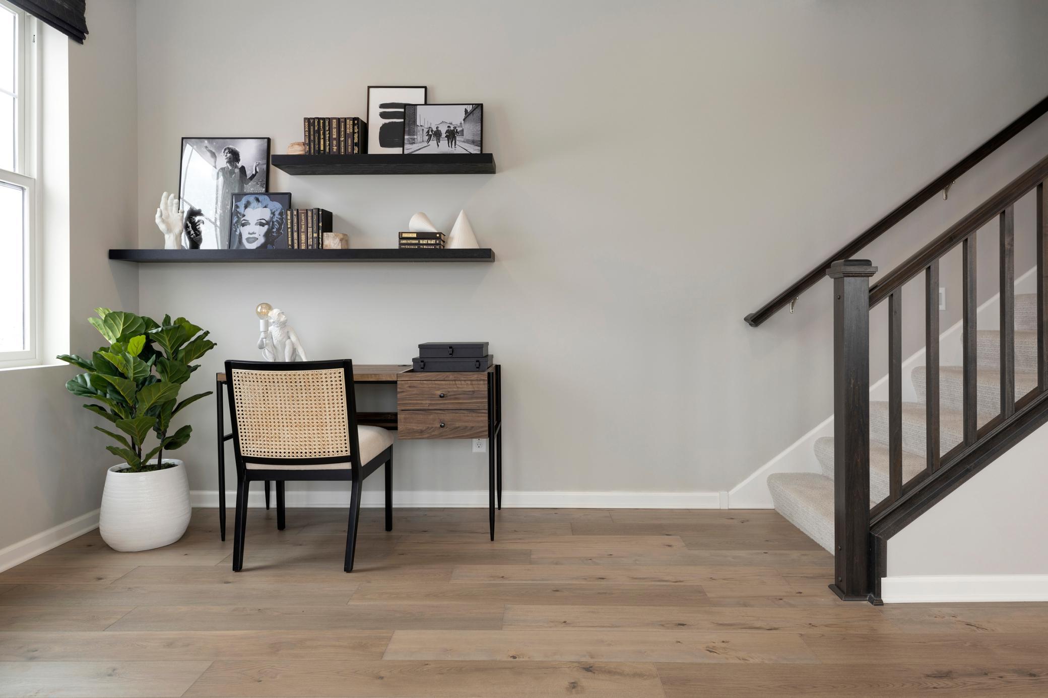 Photo is of a model home.