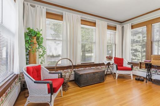 Off to the west side of living room, the sun room.