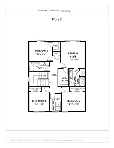 Upper Level Floor Plan. All measurements are approximate.