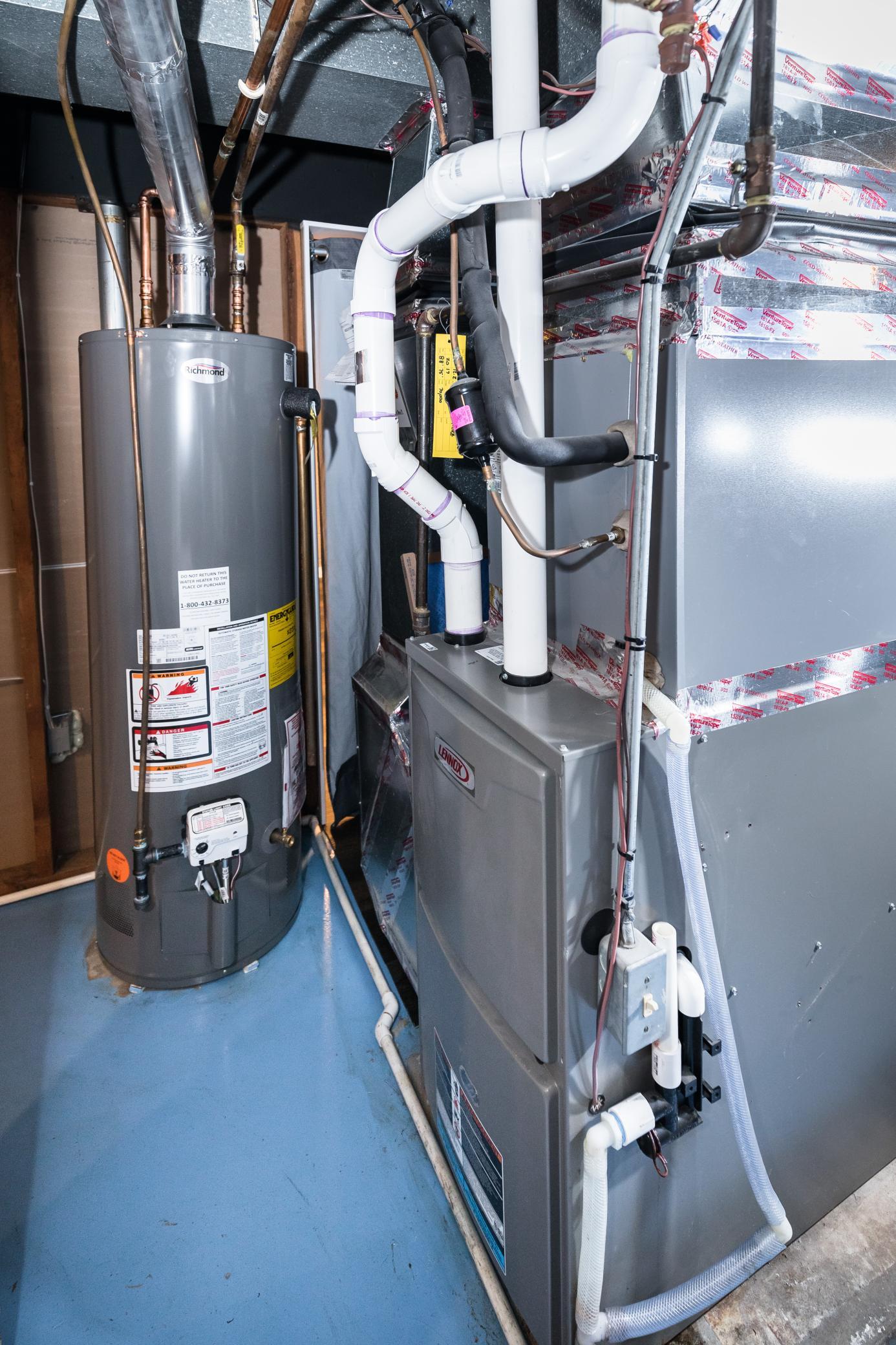 New water heater installed in May. New high efficiency furnace and complete a/c system replaced in 2023.