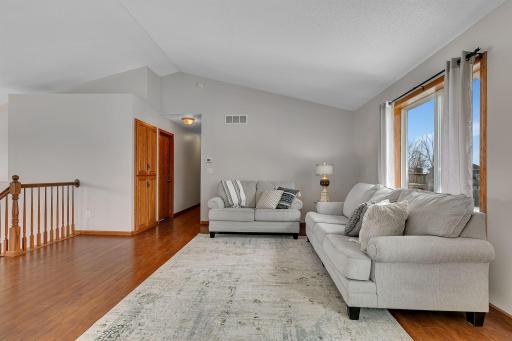 Vaulted ceilings create a more airy ambiance.