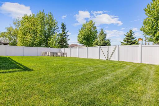 Sprinkler system keeps the yard green all summer long!