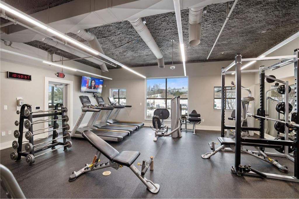 This remodeled gym comes fully equipped with weights and machines, included in your HOA membership; skip the gym membership and work out just minutes from home.