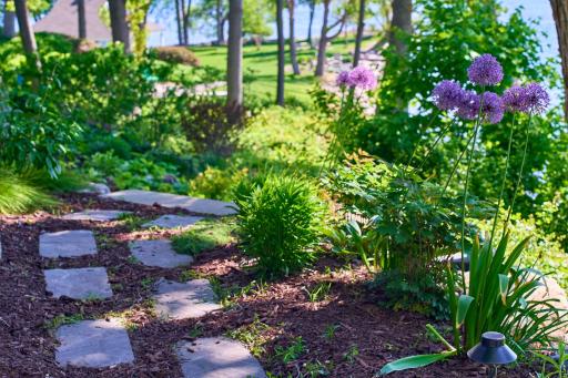Professionally regraded lot with low maintenance perennial plantings