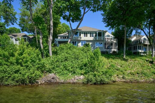 Just enough shrubbery to add privacy to the 3 decks that overlook the lake