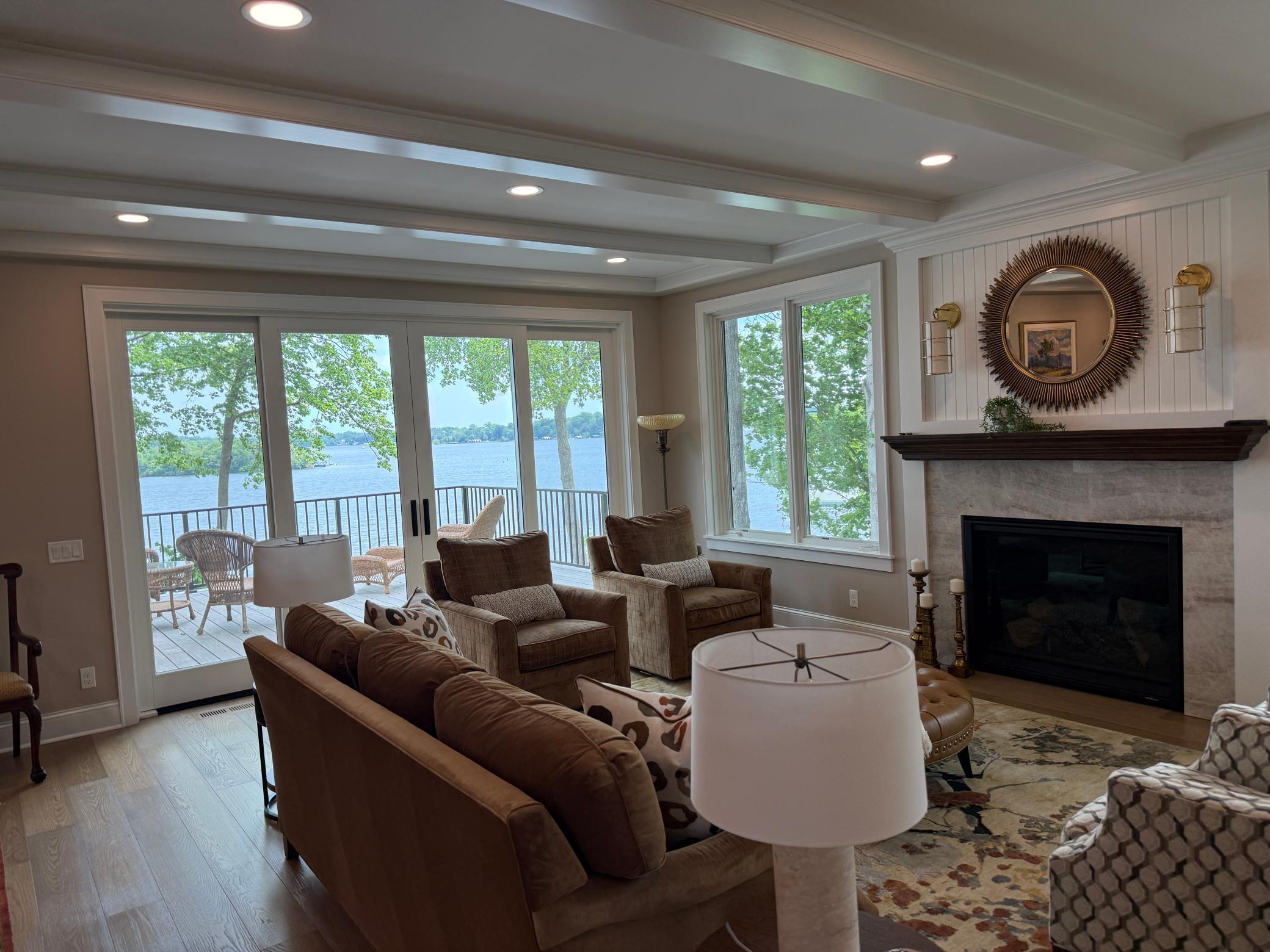 Living room completely updated with Lake views