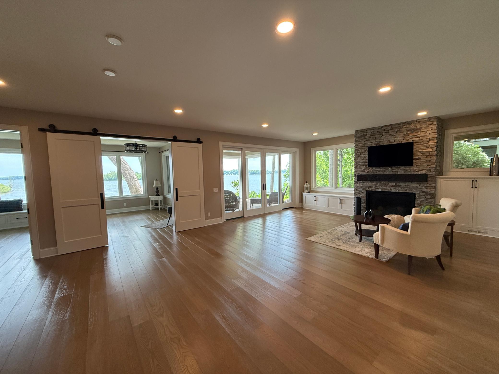 All new lower level family room walks out to lower deck