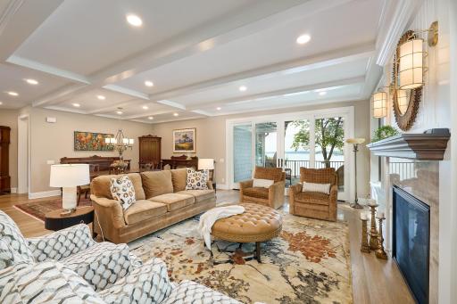 Coffered ceiling detail added in the living and dining rooms. All interior light fixtures have been replaced.