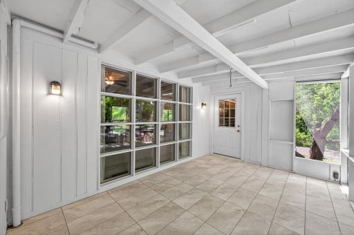 Three Season Porch, view into Family room
