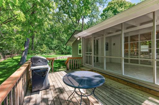 View to expansive wood deck